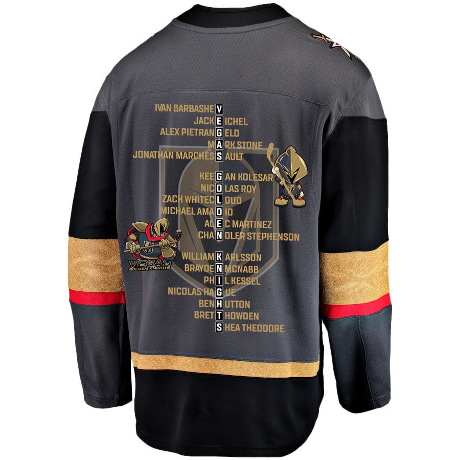 Vegas Golden Knights Players List 2023 Stanley Cup Black NHL Jersey Men's