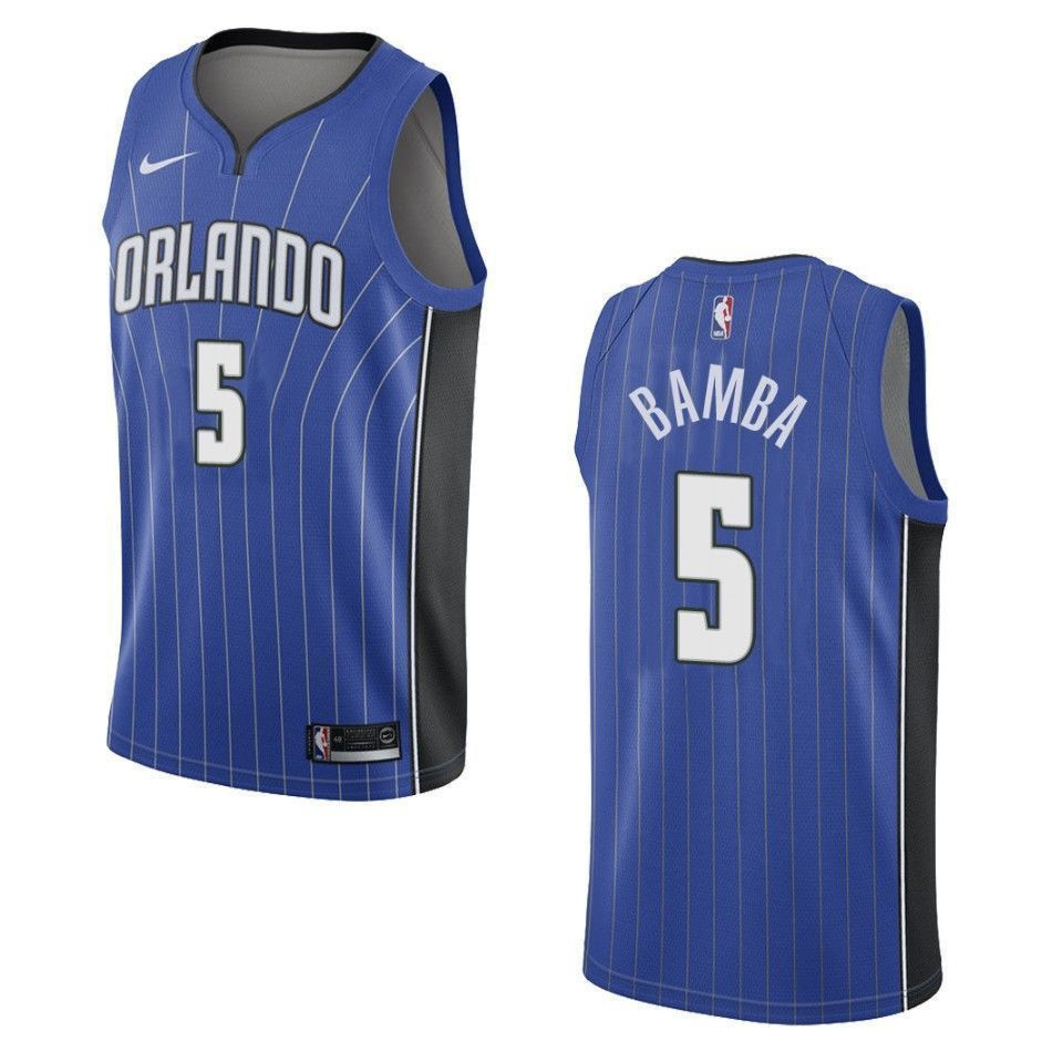 Orlando Magicc 5 Mohamed Bamba Icon Swingman Blue NBA Jersey Men's