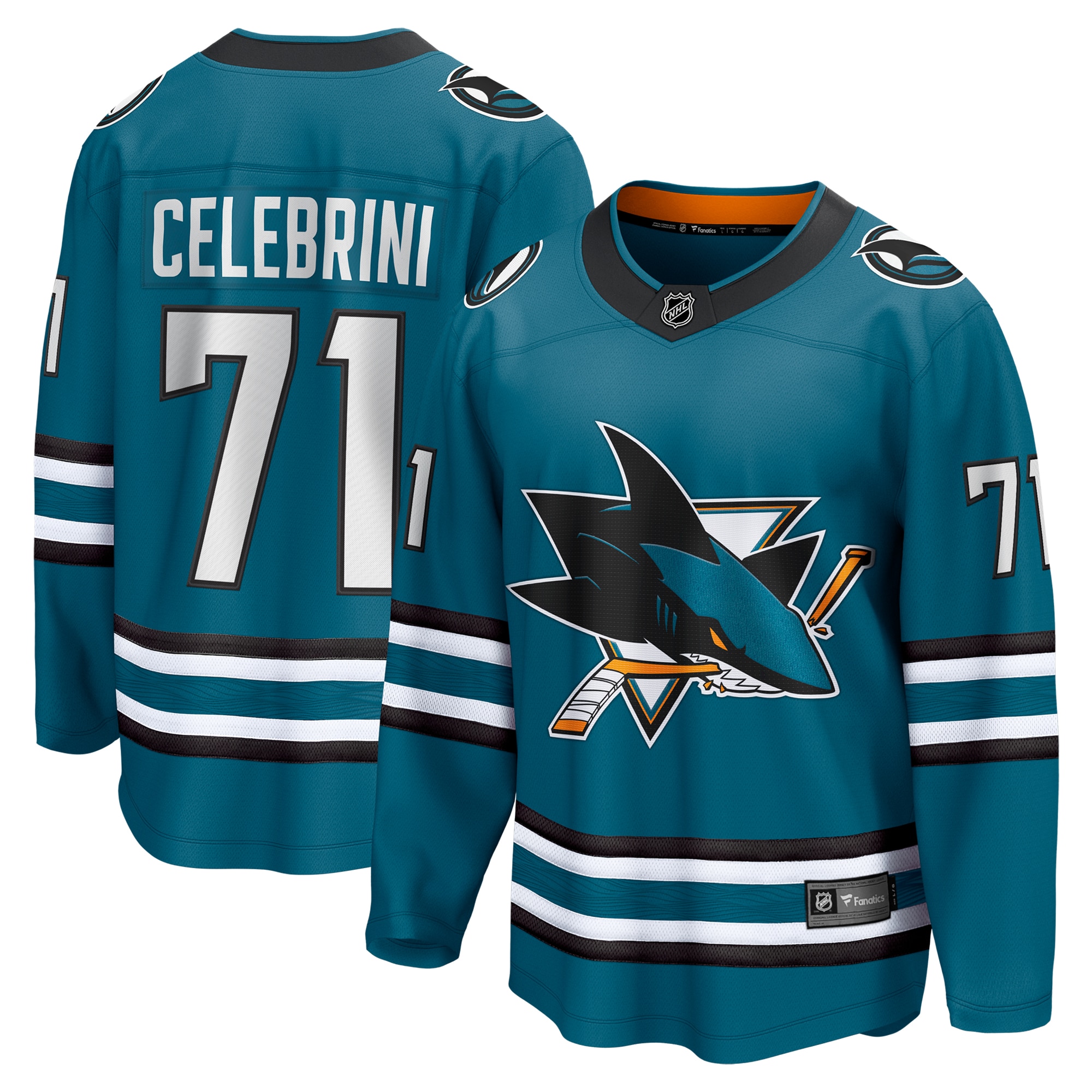 San Jose Sharks Macklin Celebrini Teal Home Breakaway NHL Jersey Men's