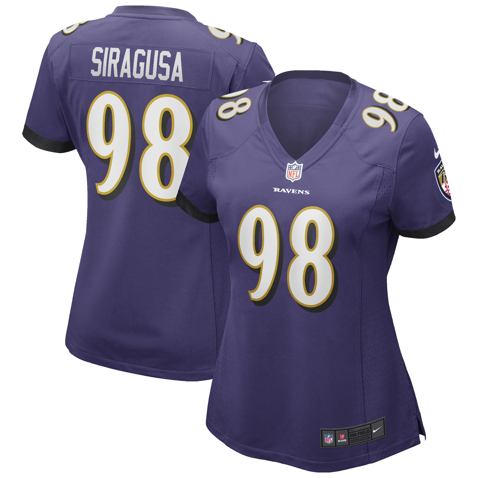 Baltimore Ravens Tony Siragusa Purple Game Retired Player NFL Jersey Women's