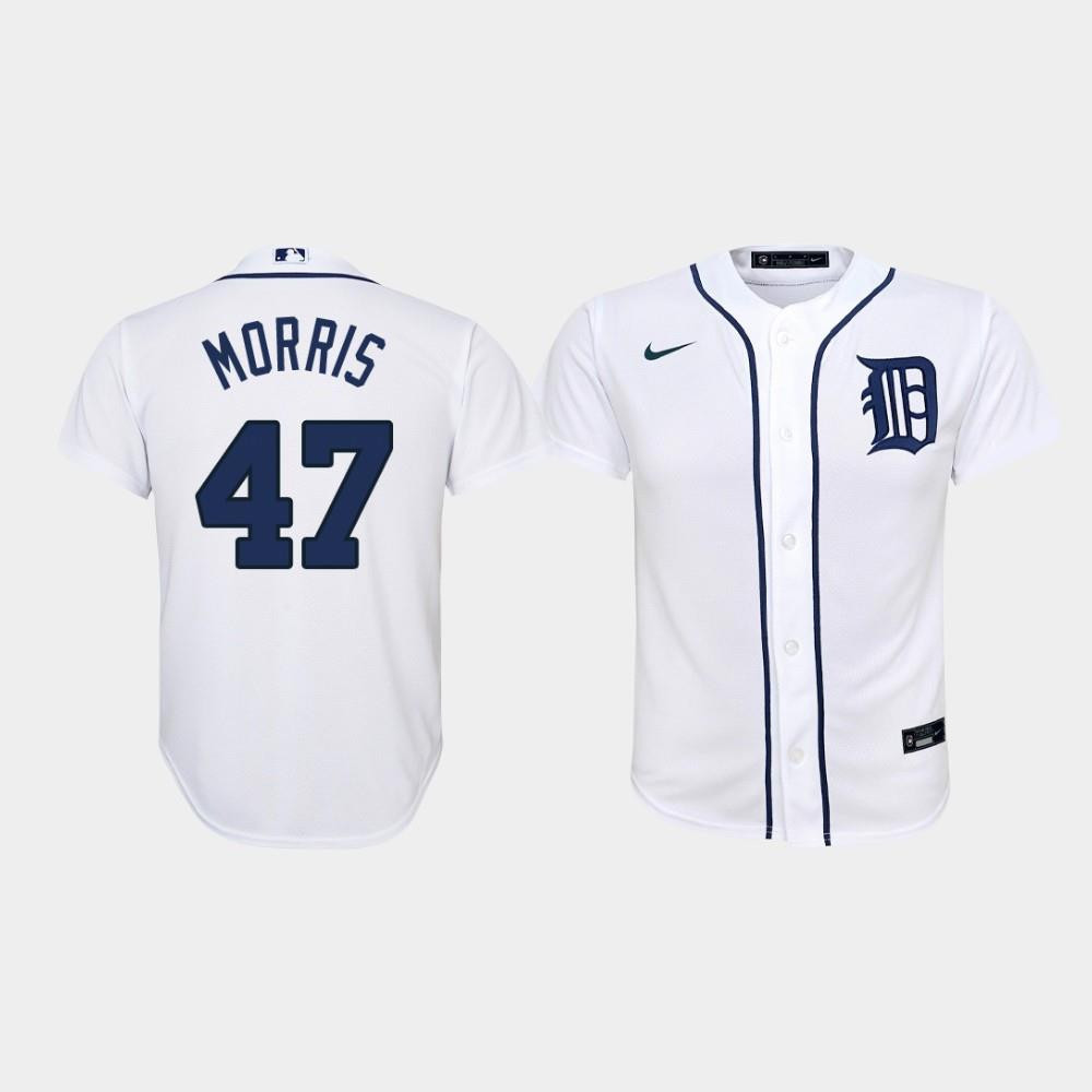 Detroit Tigers 47 Jack Morris Home White MLB Jersey Youth