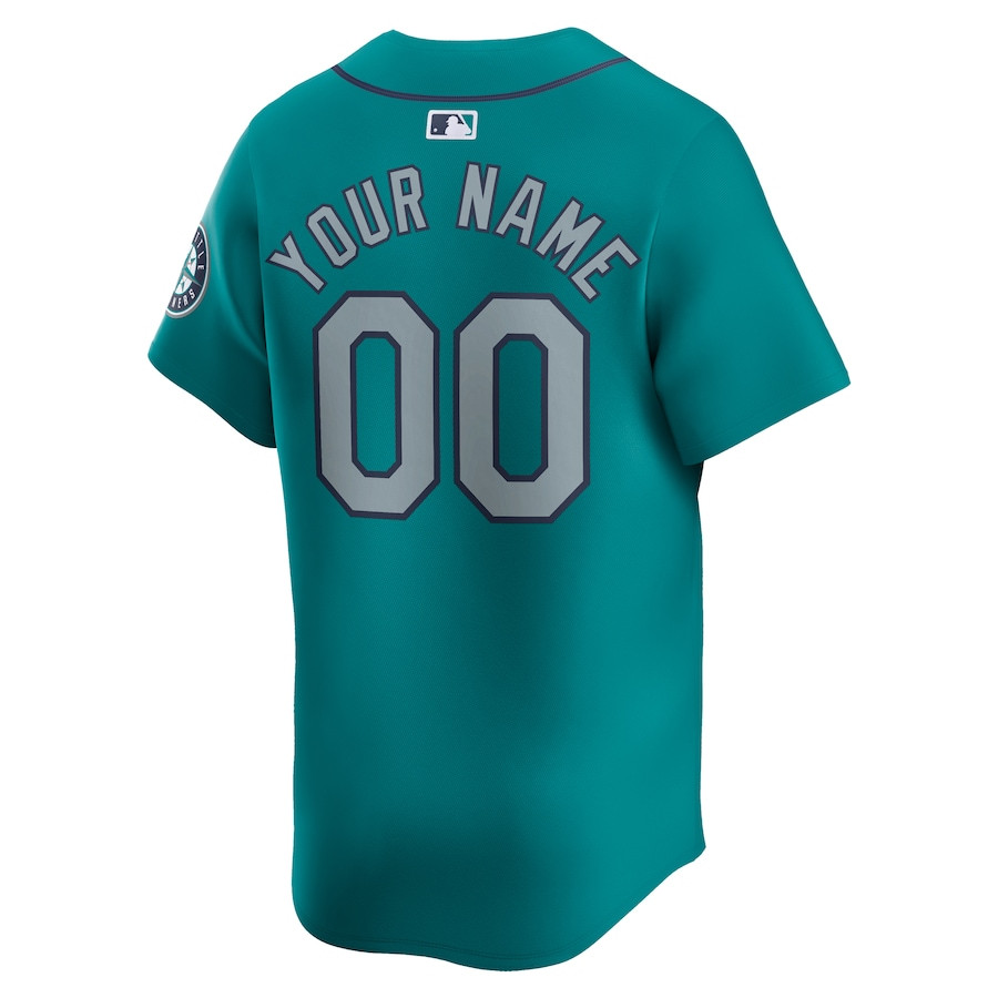 Seattle Mariners Alternate Limited Custom Aqua MLB Jersey Men's