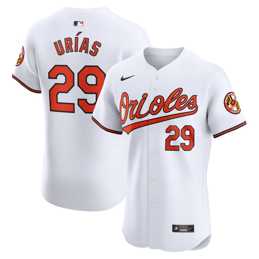 Ramon Urias 29 Baltimore Orioles Home Elite Player White MLB Jersey Men's