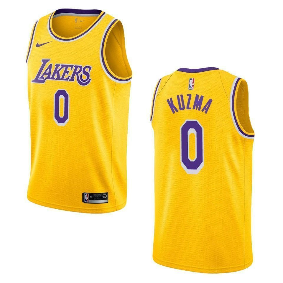 Los Angeles Lakers 0 Kyle Kuzma Icon Swingman Gold NBA Jersey Men's