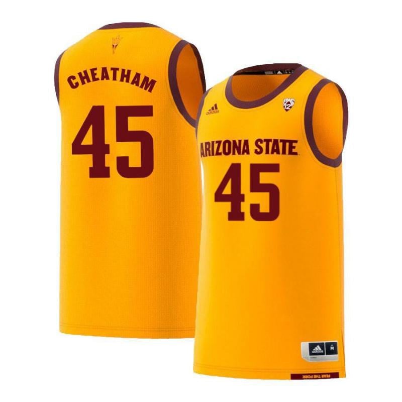 45 Zylan Cheatham Yellow Retro Arizona State Sun Devils NCAA Jersey Men's