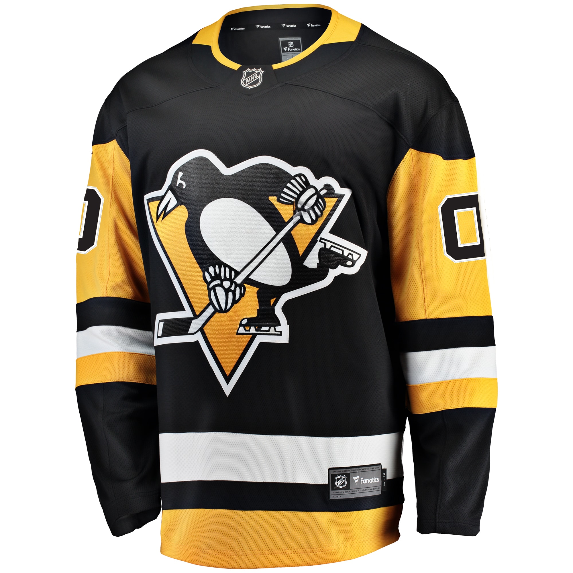 Pittsburgh Penguins Black Home Breakaway Custom NHL Jersey Men's
