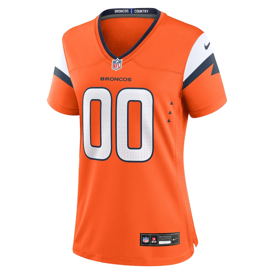 Denver Broncos Custom Game Orange NFL Jersey Women's