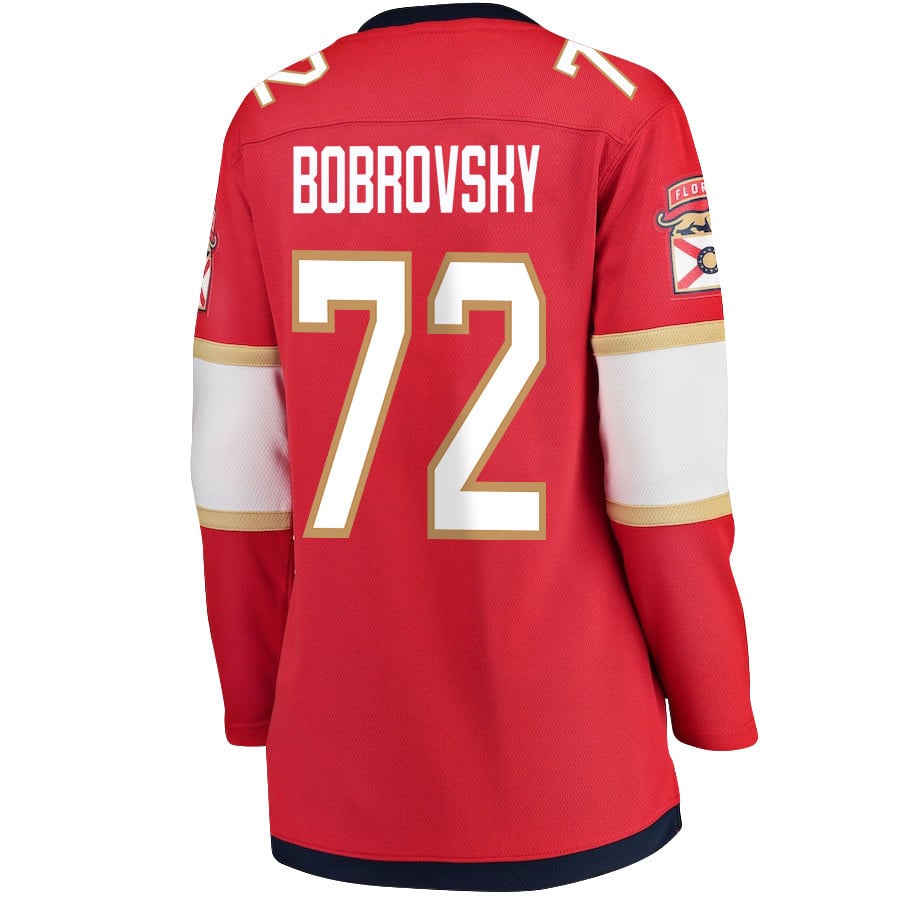 Sergei Bobrovsky 72 Florida Panthers 2024 STANLEY CUP Final Home Breakaway Red NHL Jersey Women's