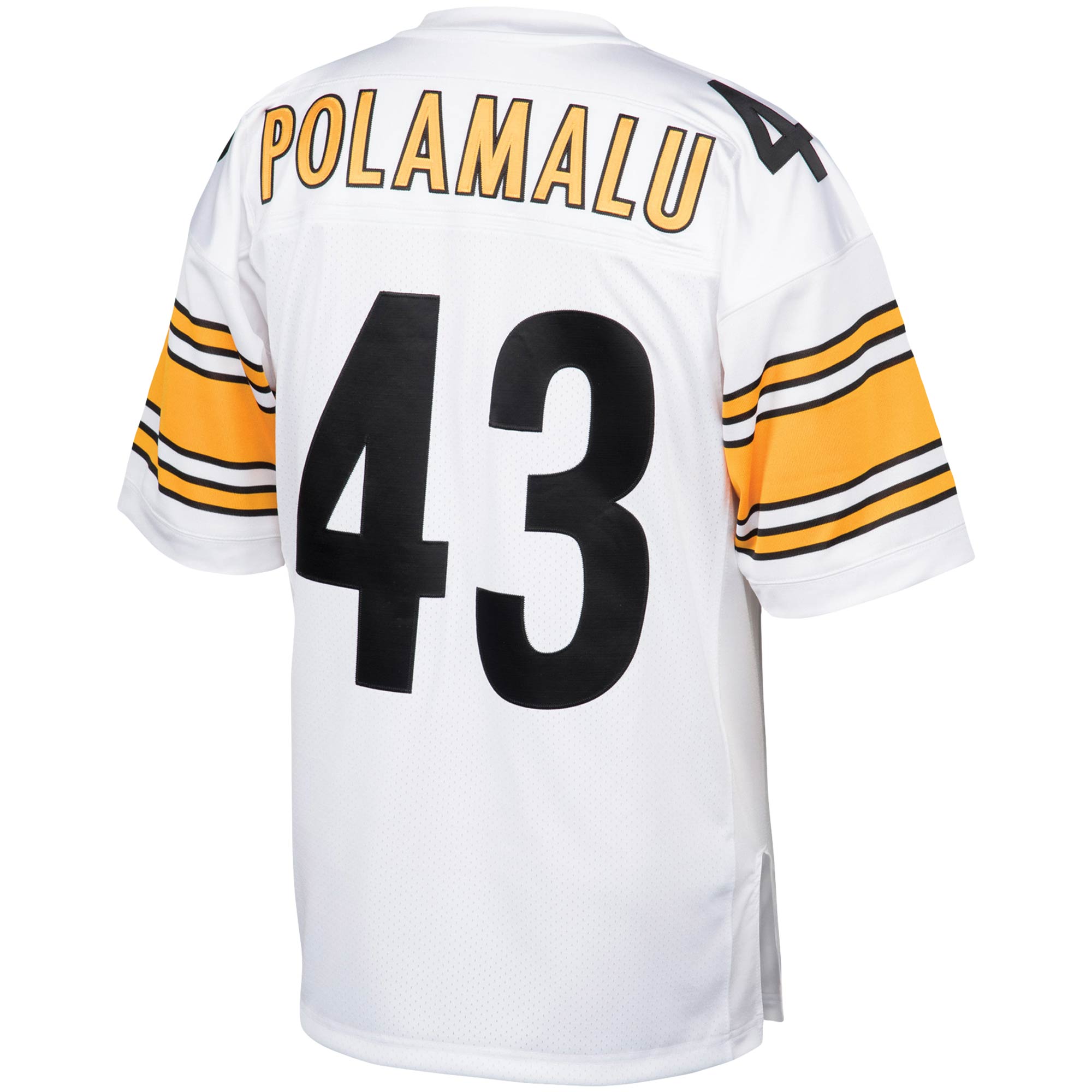 Pittsburgh Steelers 2005 Troy Polamalu Mitchell Ness White Throwback Retired Player NFL Jersey Men's