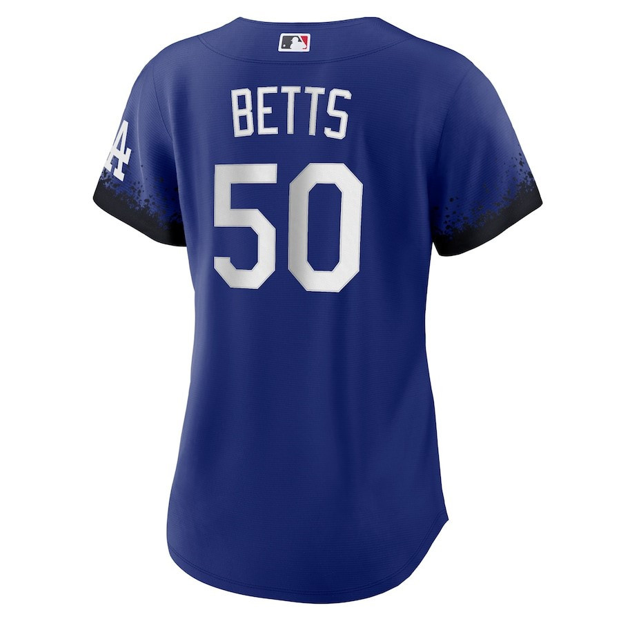 Mookie Betts 50 Los Angeles Dodgers City Connect Player Royal MLB Jersey Women's