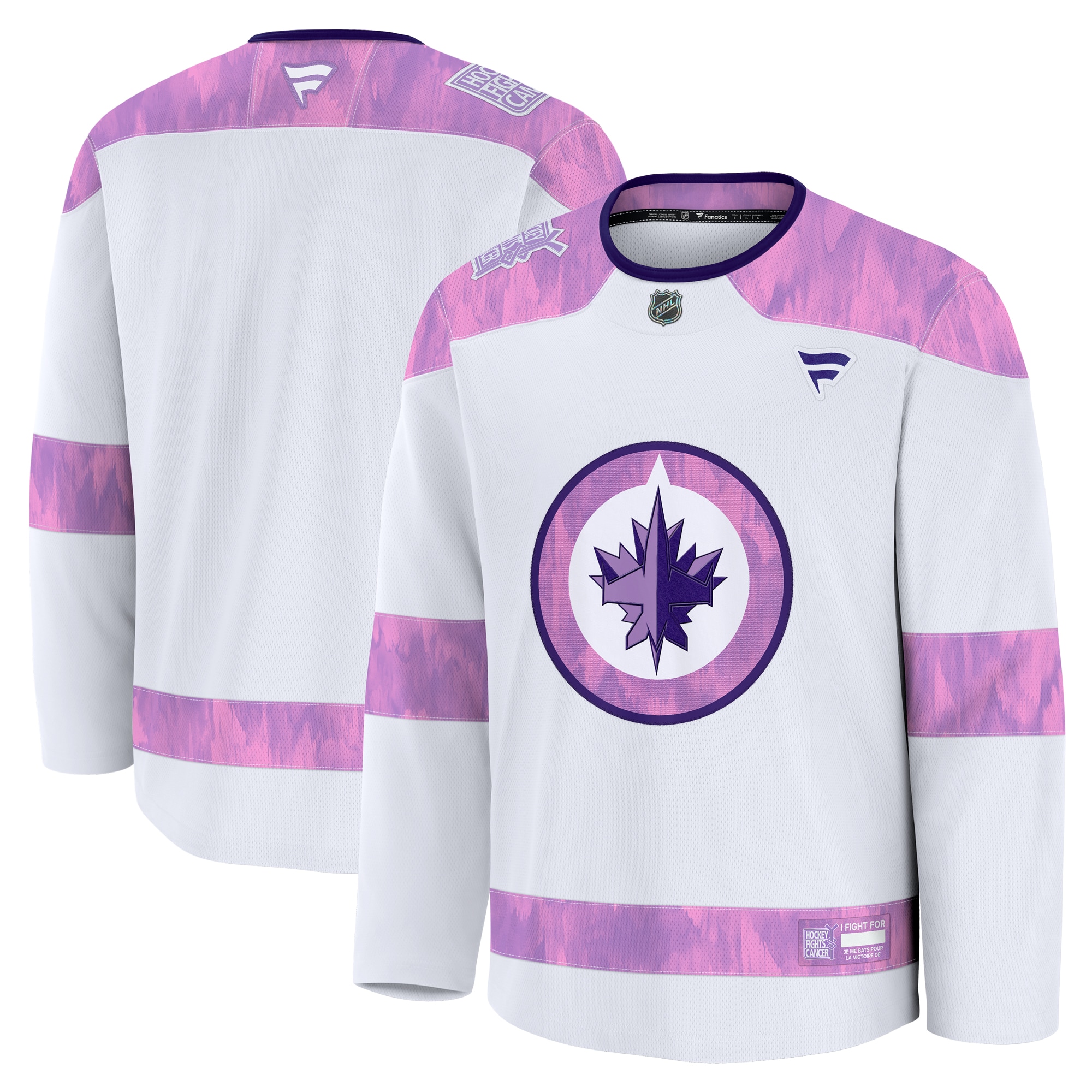 Winnipeg Jets White 2024 Fights Cancer Practice NHL Jersey Men's