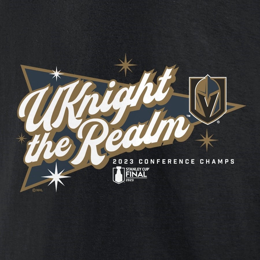 Vegas Golden Knights 2023 Western Conference Champions Home Ice T-Shirt Black NHL Jersey Men's