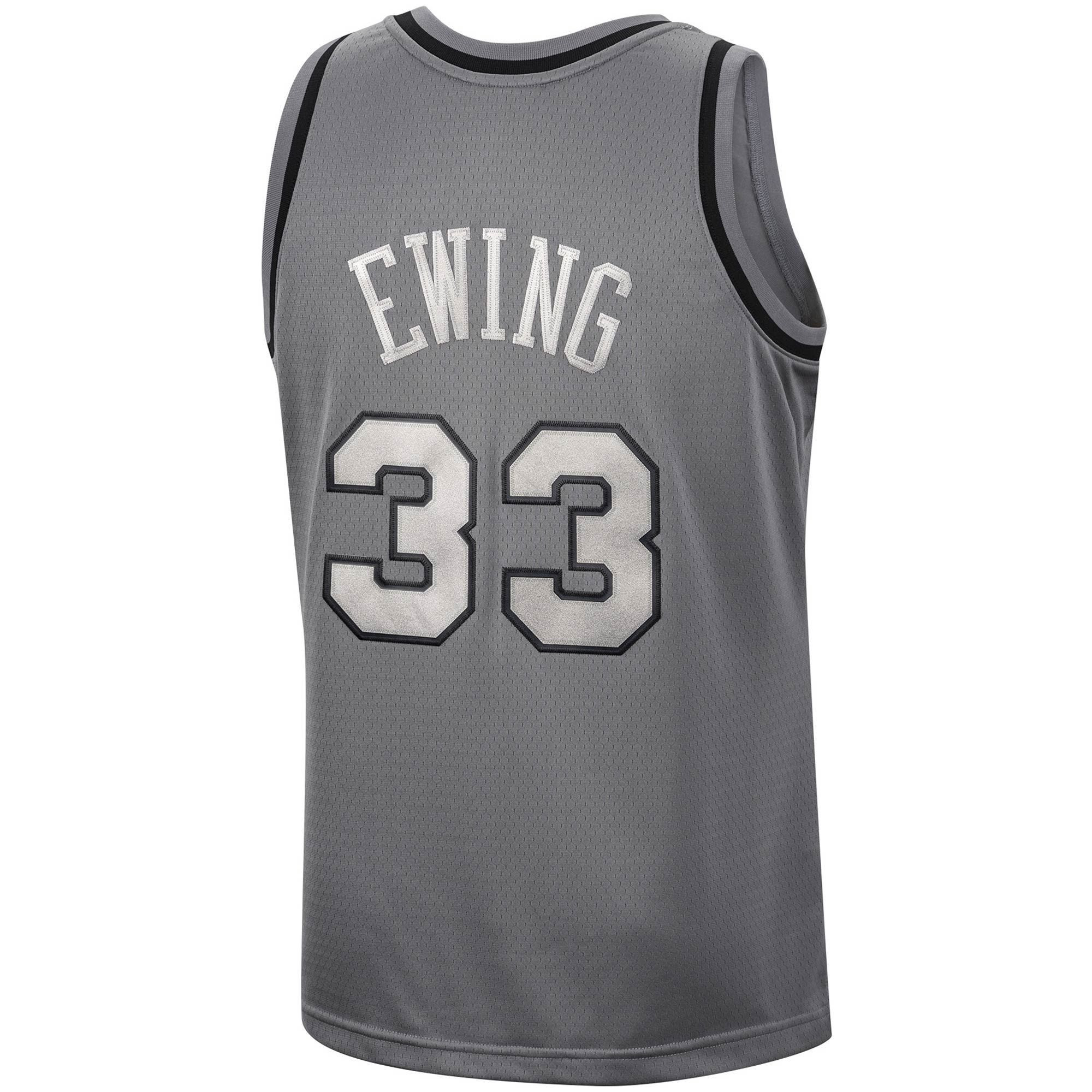 Patrick Ewing New York Knicks Mitchell Ness Hardwood Classics Retired Player 1991/92 Metal Works Swingman ??Charcoal NBA Jersey Men's