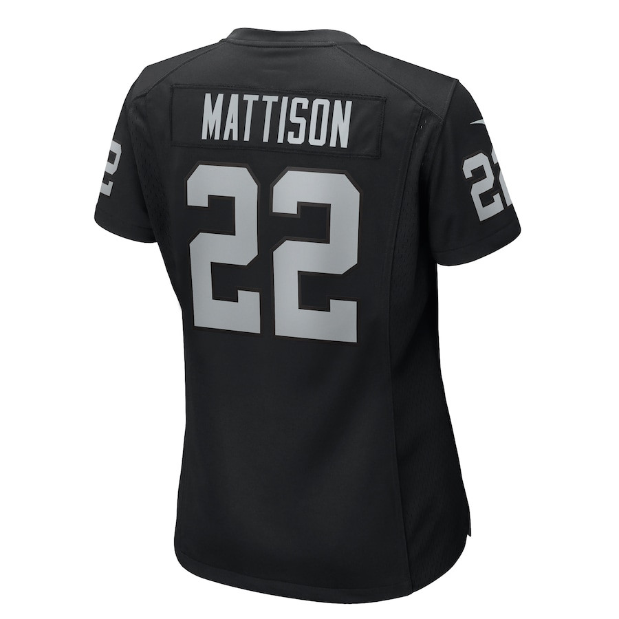 Alexander Mattison 22 Las Vegas Raiders Team Game Black NFL Jersey Women's