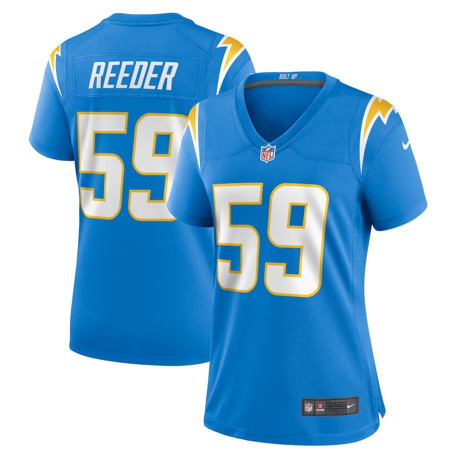 Troy Reeder 59 Los Angeles Chargers Game Powder Blue NFL Jersey Women's