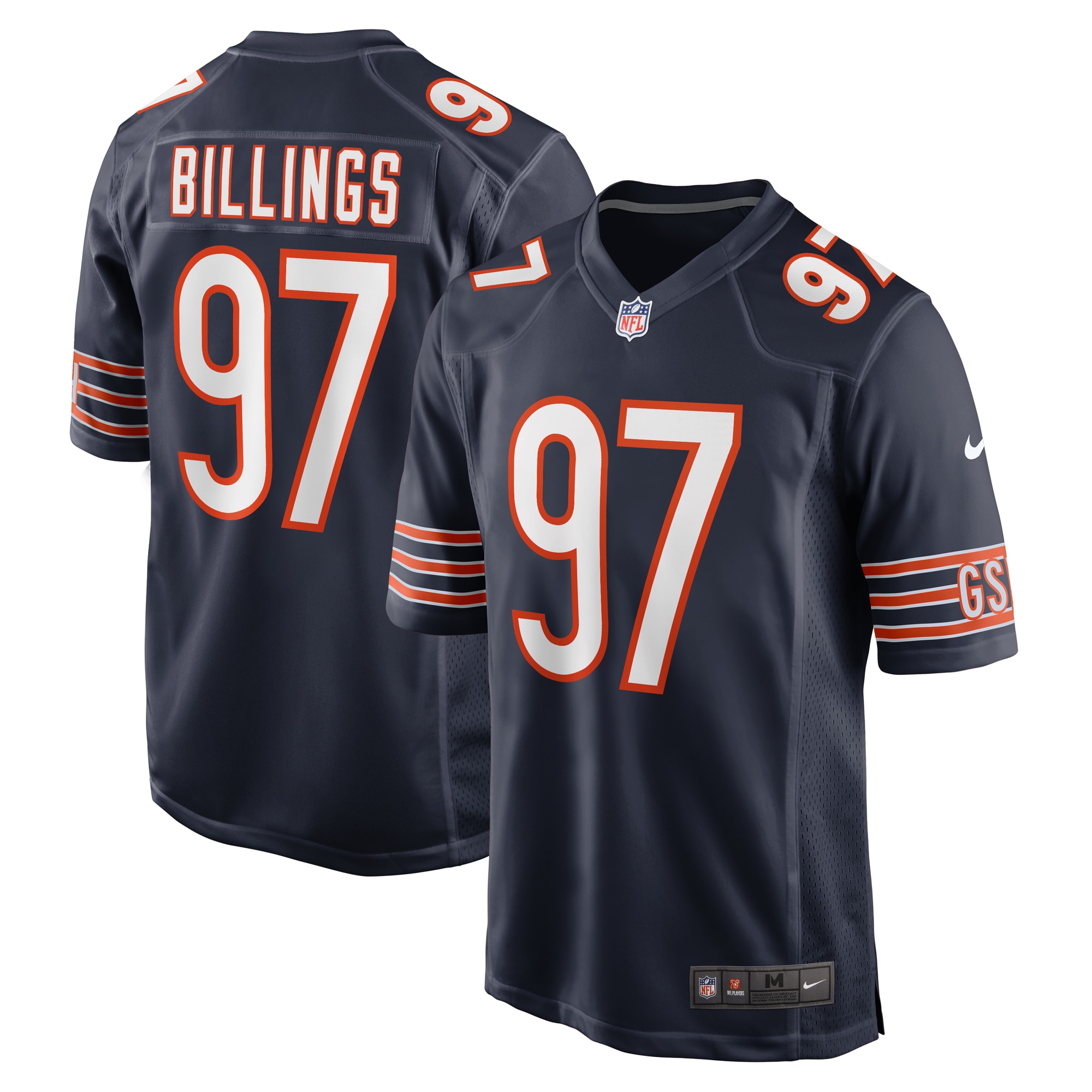 Chicago Bears Andrew Billings Navy Game NFL Jersey Men's