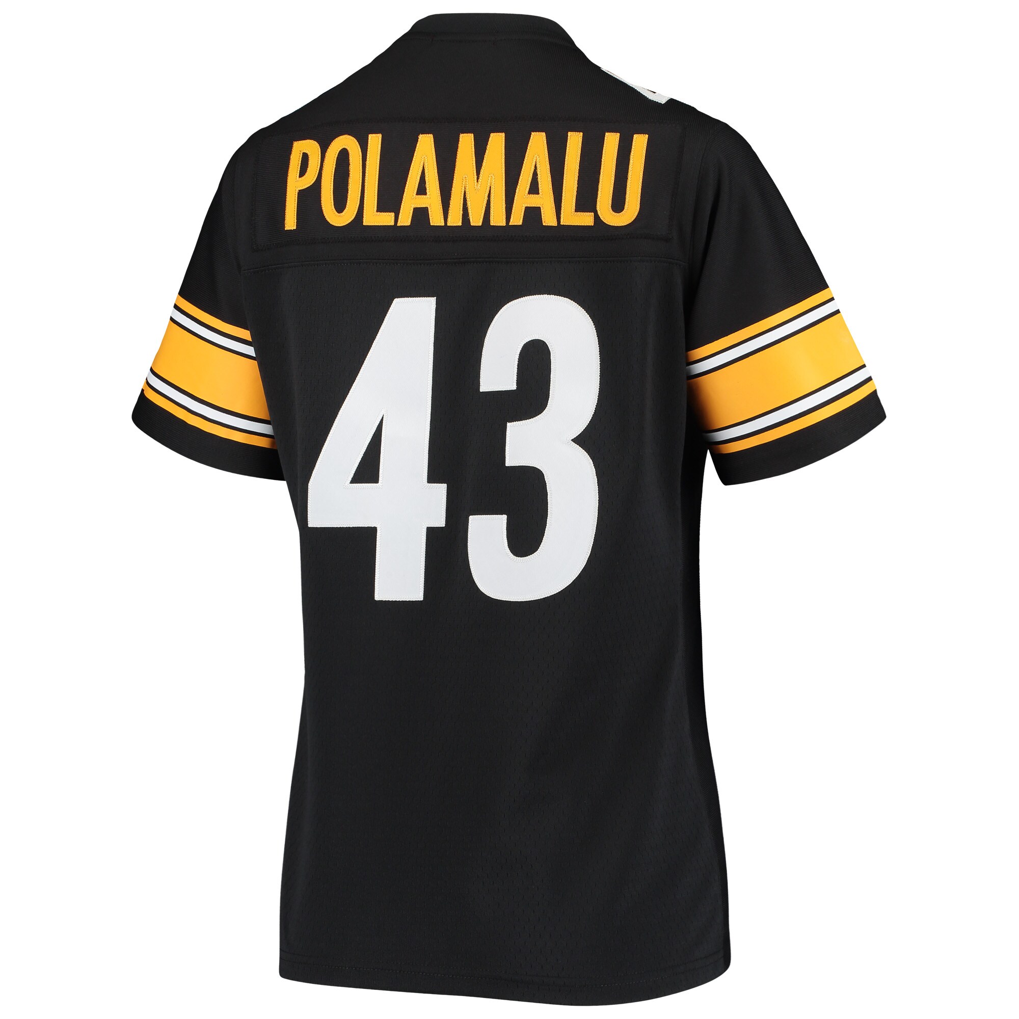 Pittsburgh Steelers Troy Polamalu Mitchell Ness Black Legacy Team NFL Jersey Women's