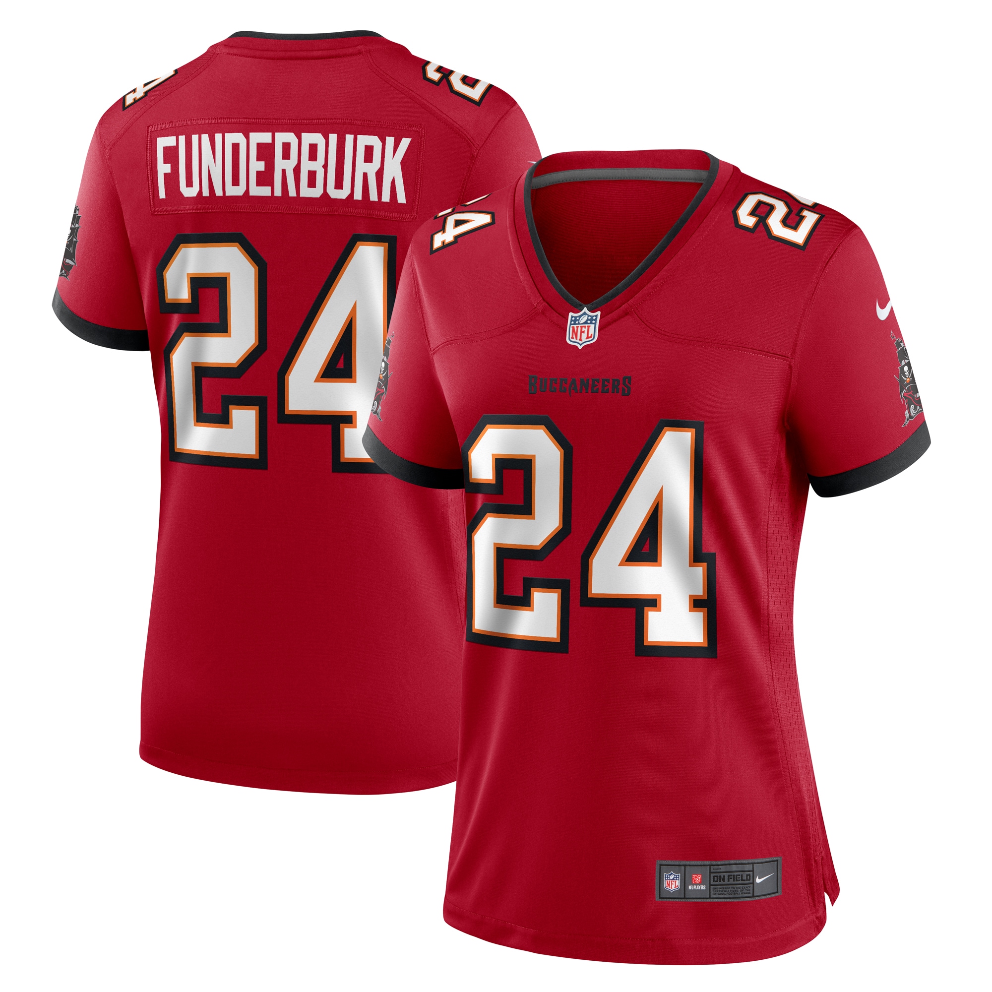 Tampa Bay Buccaneers Tyrek Funderburk Red Game NFL Jersey Women's