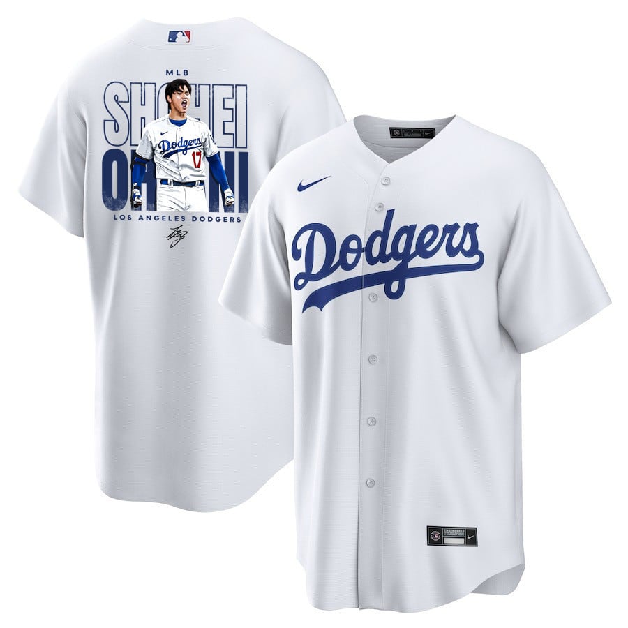 Shohei Ohtani 17 Los Angeles Dodgers Signed ShoTime 2023 Home Player White MLB Jersey Men's