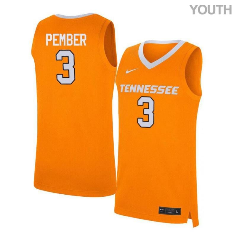 3 Drew Pember Orange Elite Tennessee Volunteers NCAA Jersey Youth
