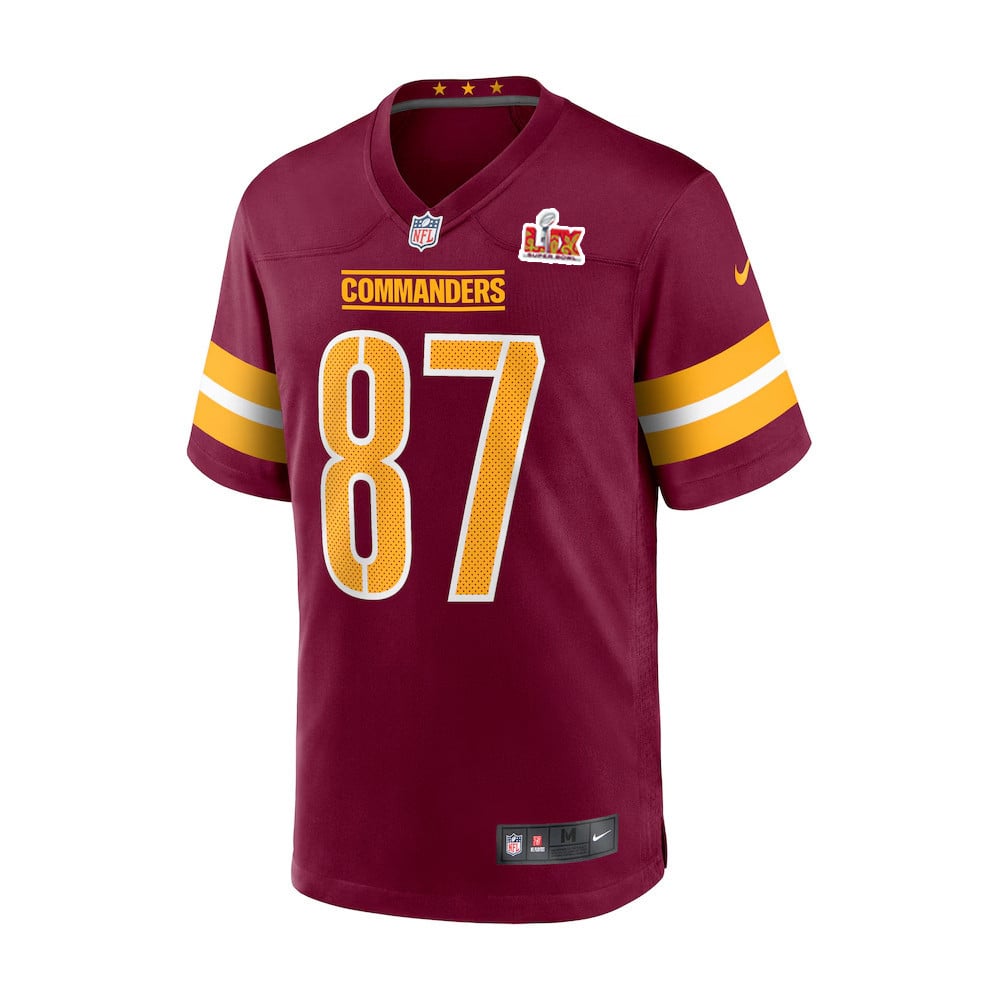 John Bates #87 Washington Commanders Super Bowl LIX Burgundy NFL Jersey Men's