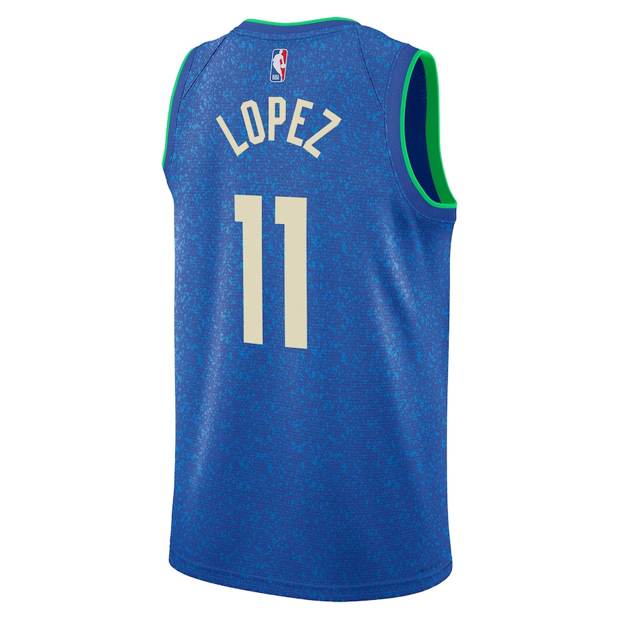 Brook Lopez 11 Milwaukee Bucks 2023/24 City Edition Swingman Royal NBA Jersey Men's