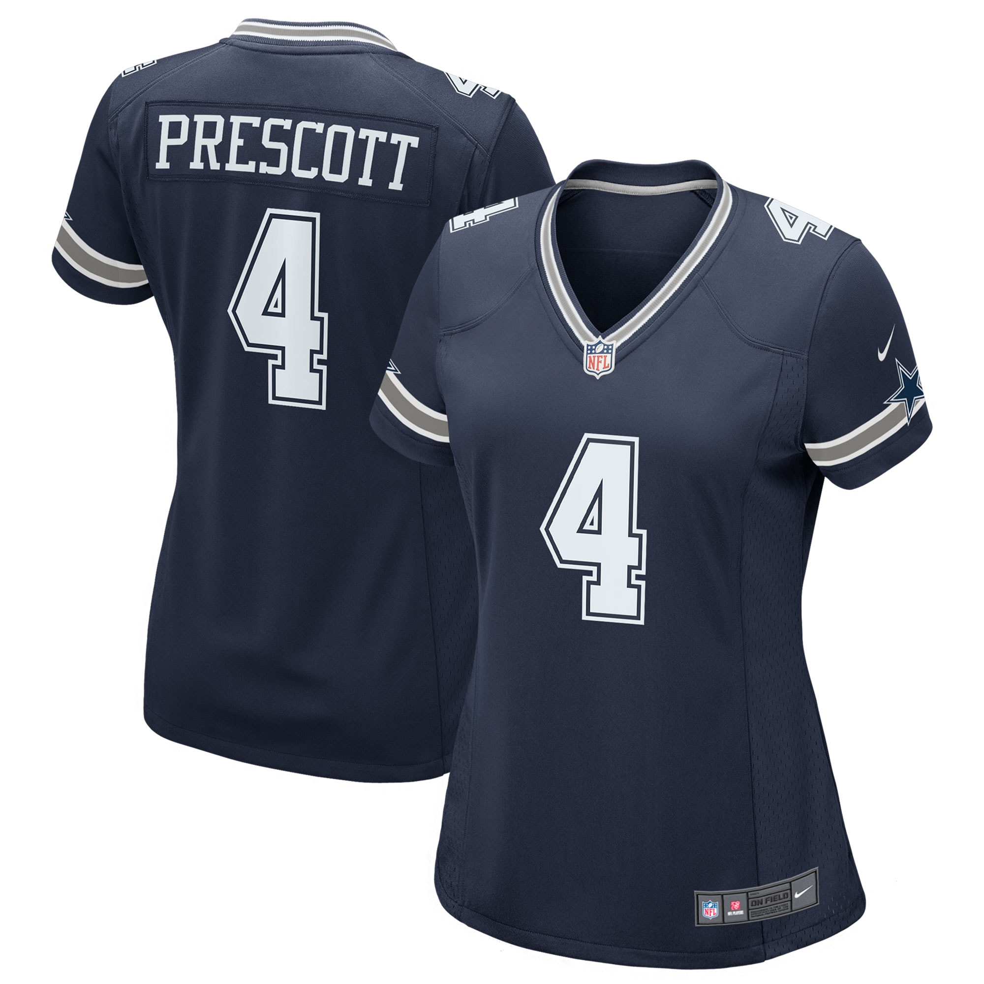 Dallas Cowboys Dak Prescott Navy Game Team NFL Jersey Women's