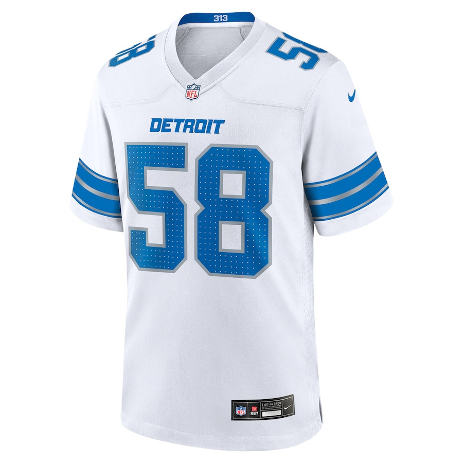 Penei Sewell 58 Detroit Lions Game White NFL Jersey Men's