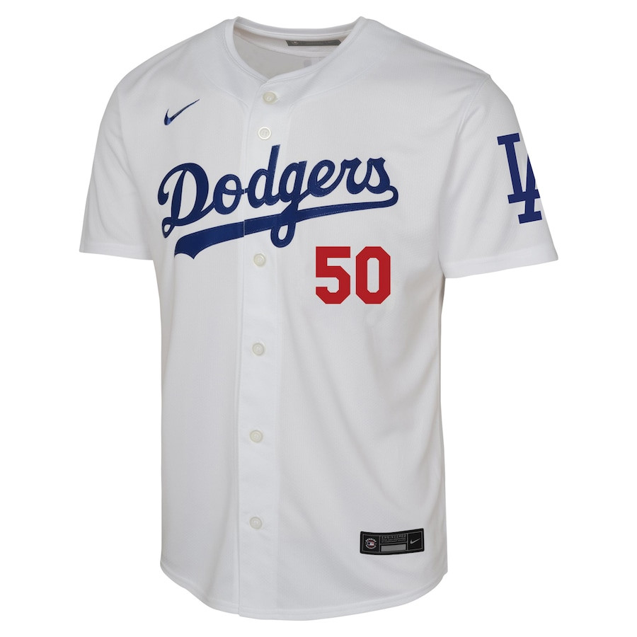 Mookie Betts 50 Los Angeles Dodgers Home Limited Player White MLB Jersey Youth