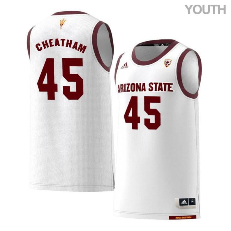 45 Zylan Cheatha White Retro Arizona State Sun Devils NCAA Jersey Youth