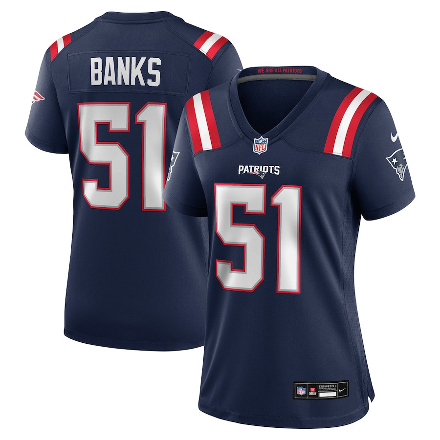 Keshawn Banks 51 New England Patriots Game Navy NFL Jersey Women's