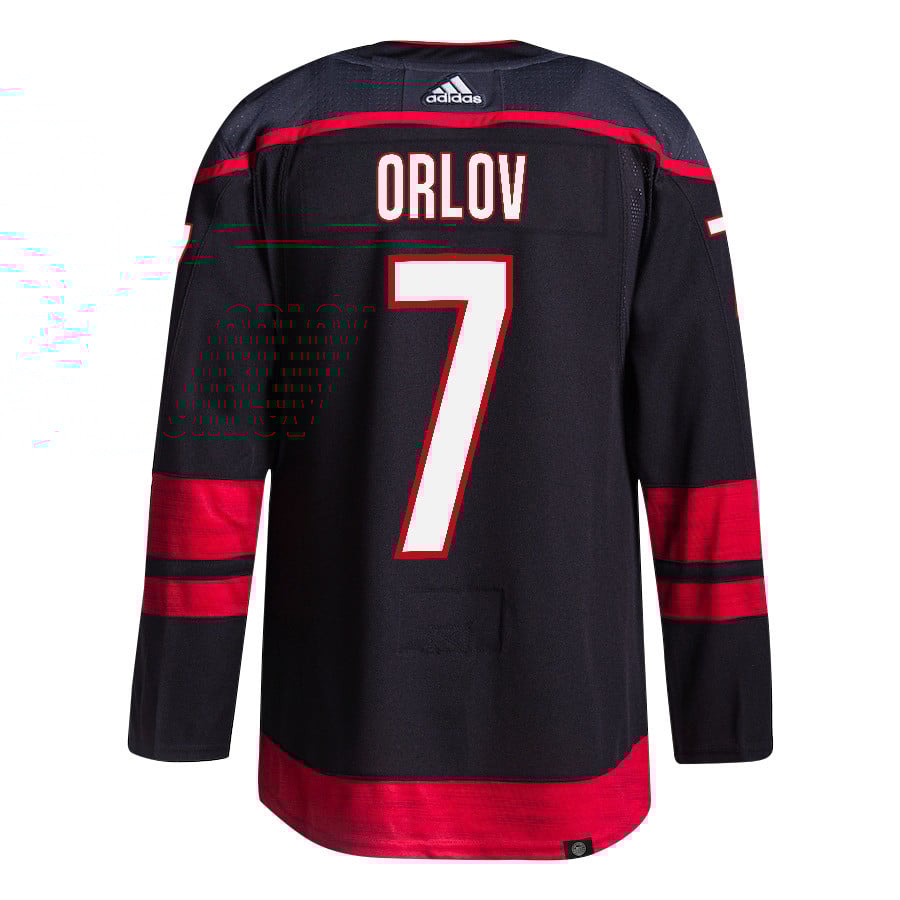 Dmitry Orlov 7 Carolina Hurricanes 2024 Playoffs Patch Home Black NHL Jersey Men's