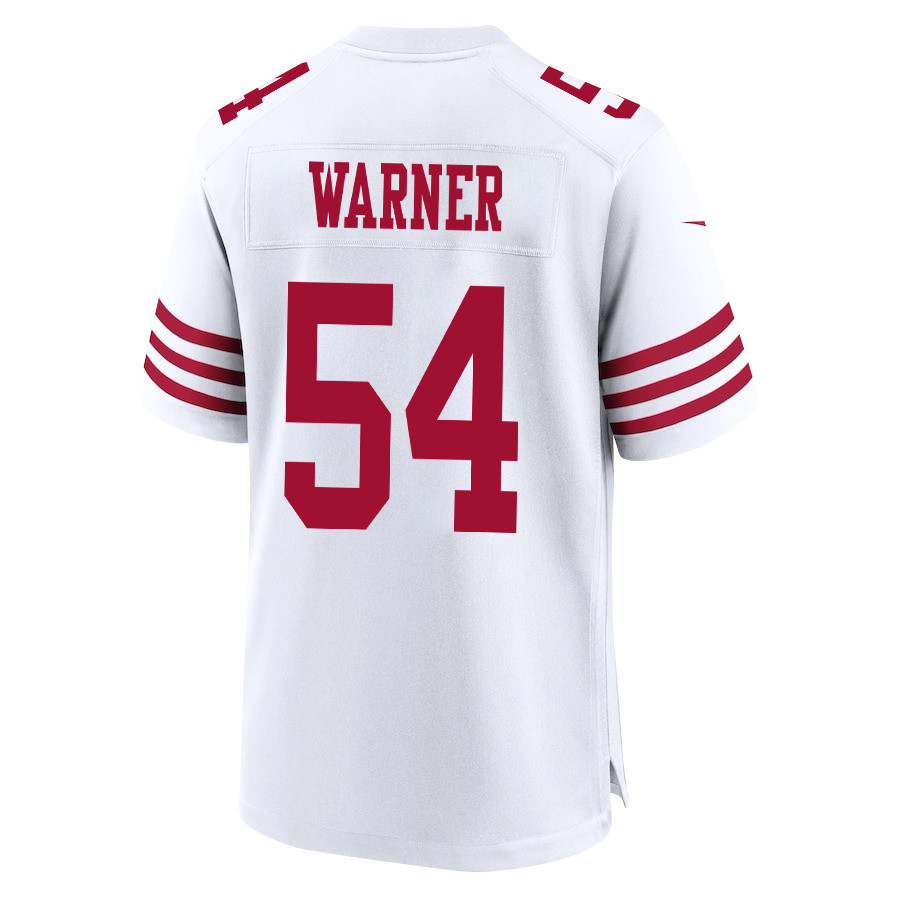 Fred Warner 54 San Francisco 49ers Super Bowl LVIII Patch Game White NFL Jersey Men's