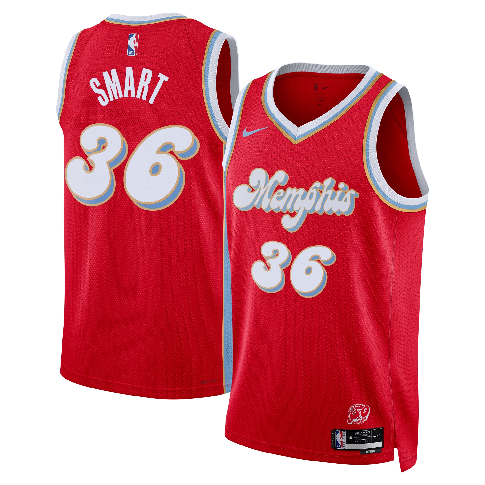Memphis Grizzlies City Edition Swingman 2024 Red Marcus Smar Unisex NBA Jersey Unisex