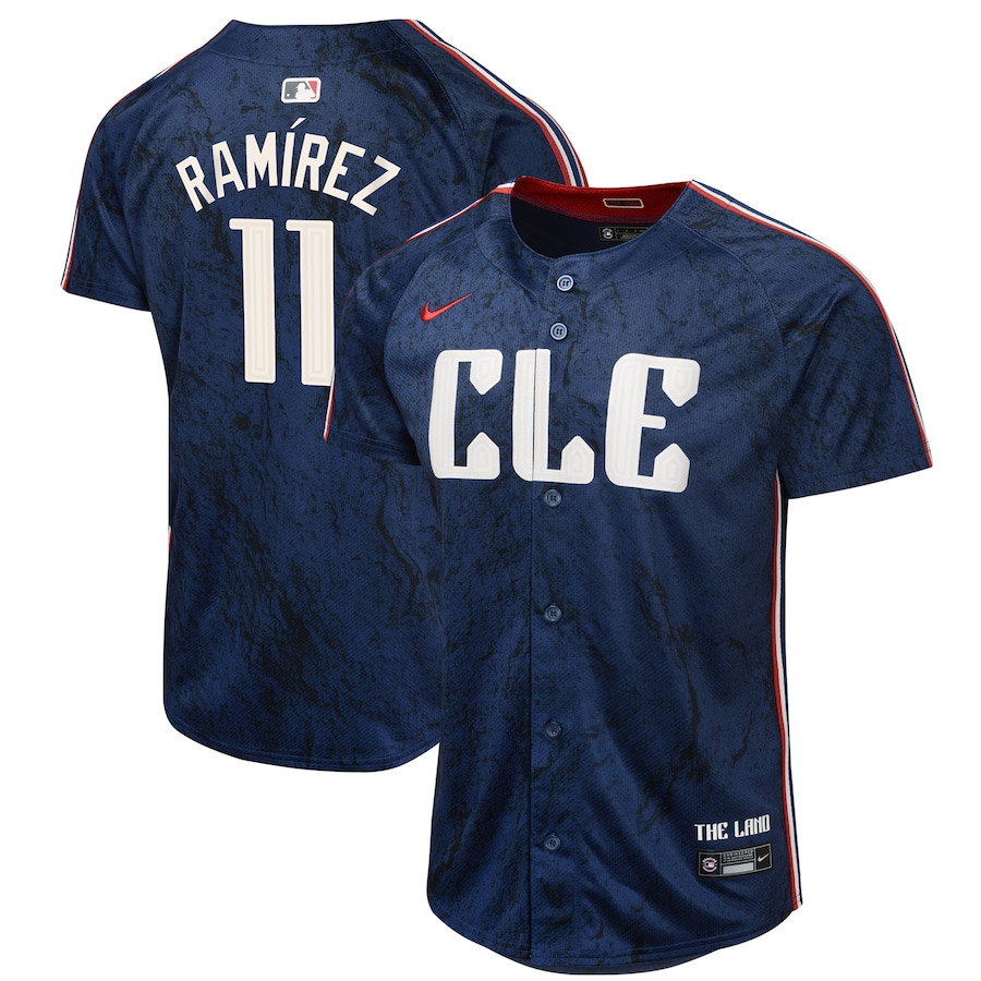 Jose Ramirez 11 Cleveland Guardians 2024 City Connect Limited Navy MLB Jersey Youth