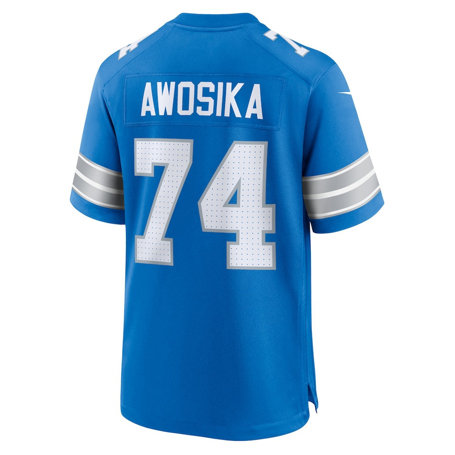 Kayode Awosika #74 Detroit Lions Super Bowl LIX Blue NFL Jersey Youth