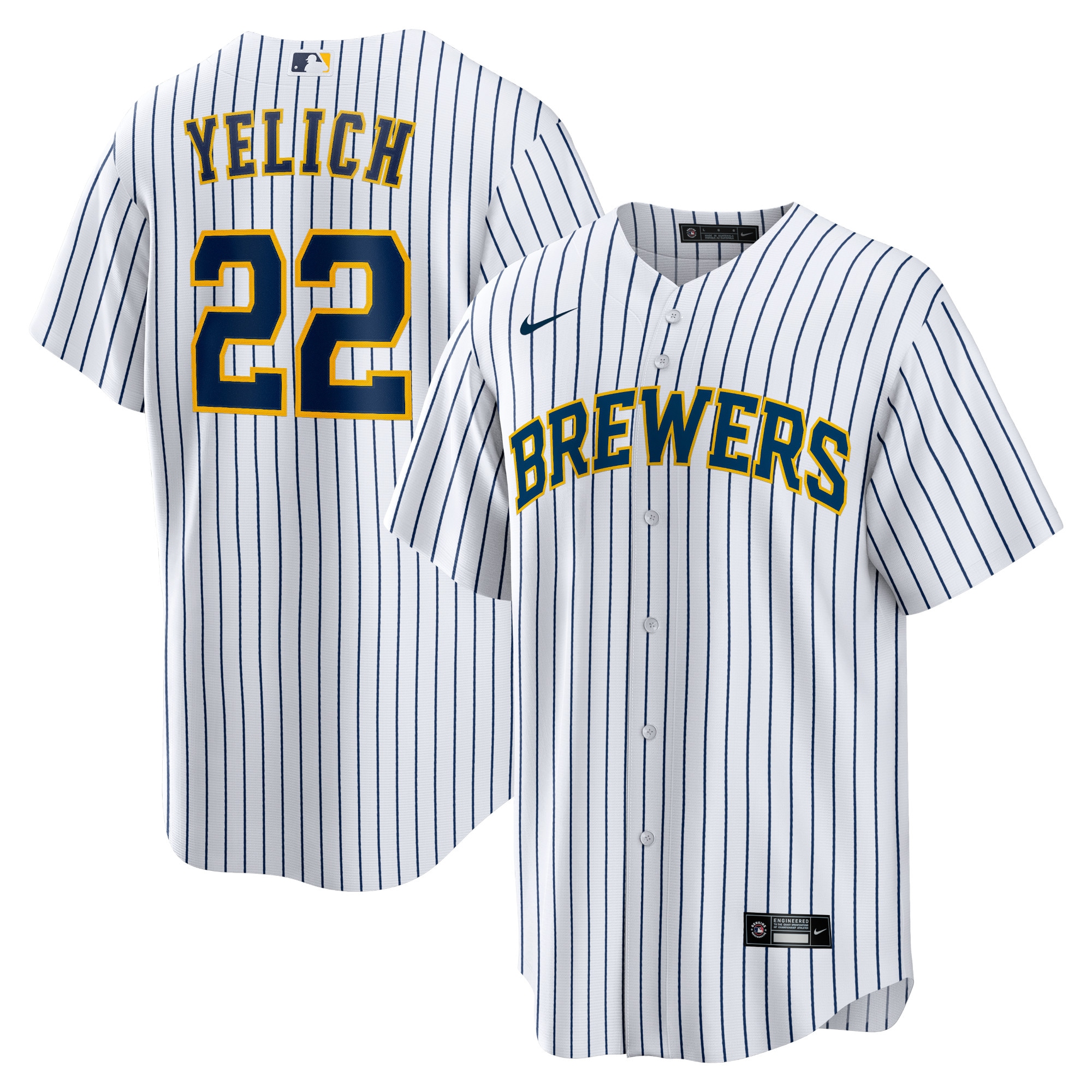 Milwaukee Brewers Christian Yelich White Alternate Player MLB Jersey Men's