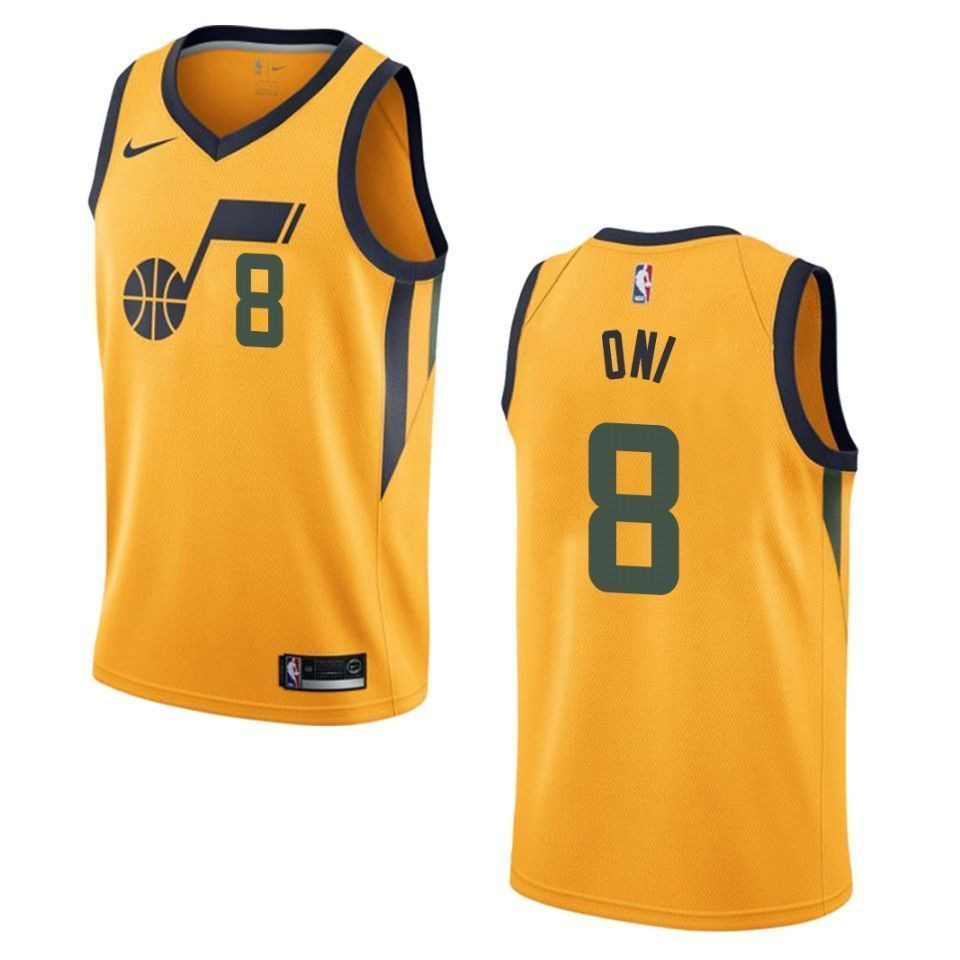 Utah Jazz 8 Miye Oni Statement Swingman Gold NBA Jersey Men's