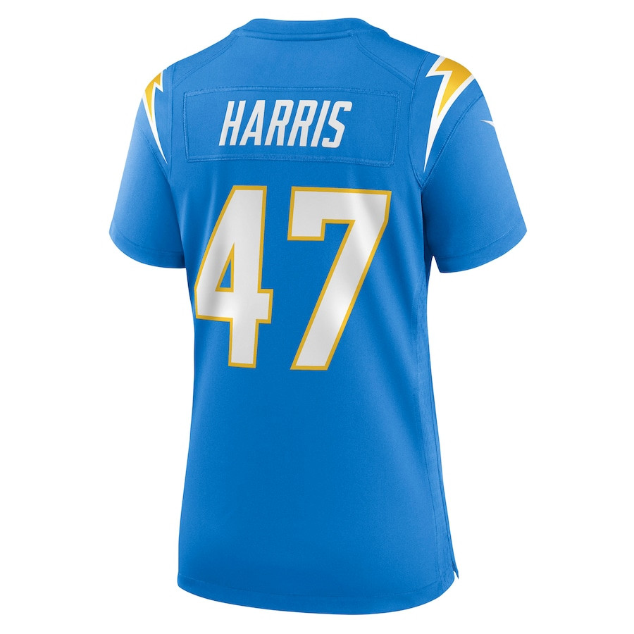 Josh Harris 47 Los Angeles Chargers Game Powder Blue NFL Jersey Women's