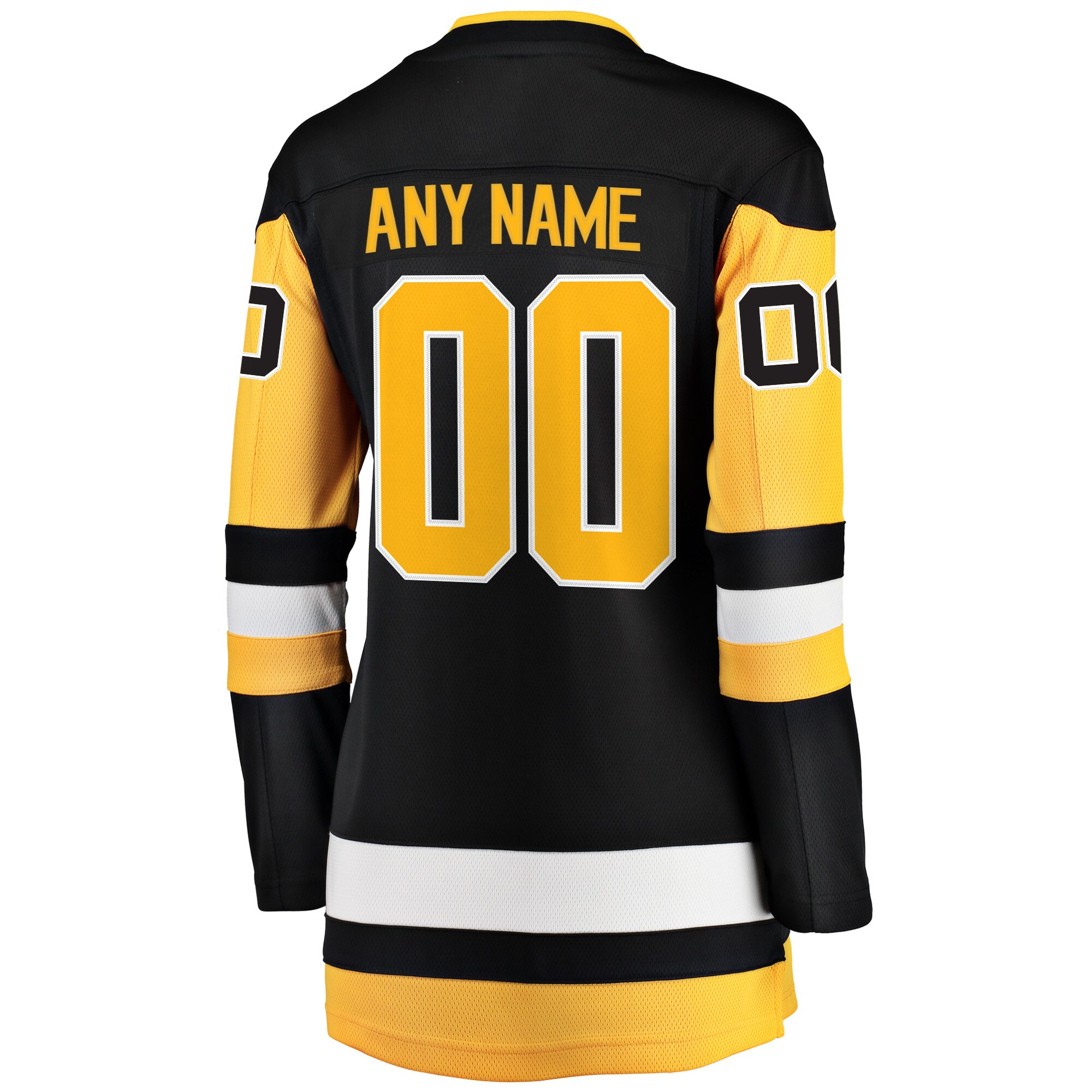 Pittsburgh Penguins Black Home Breakaway Custom NHL Jersey Women's