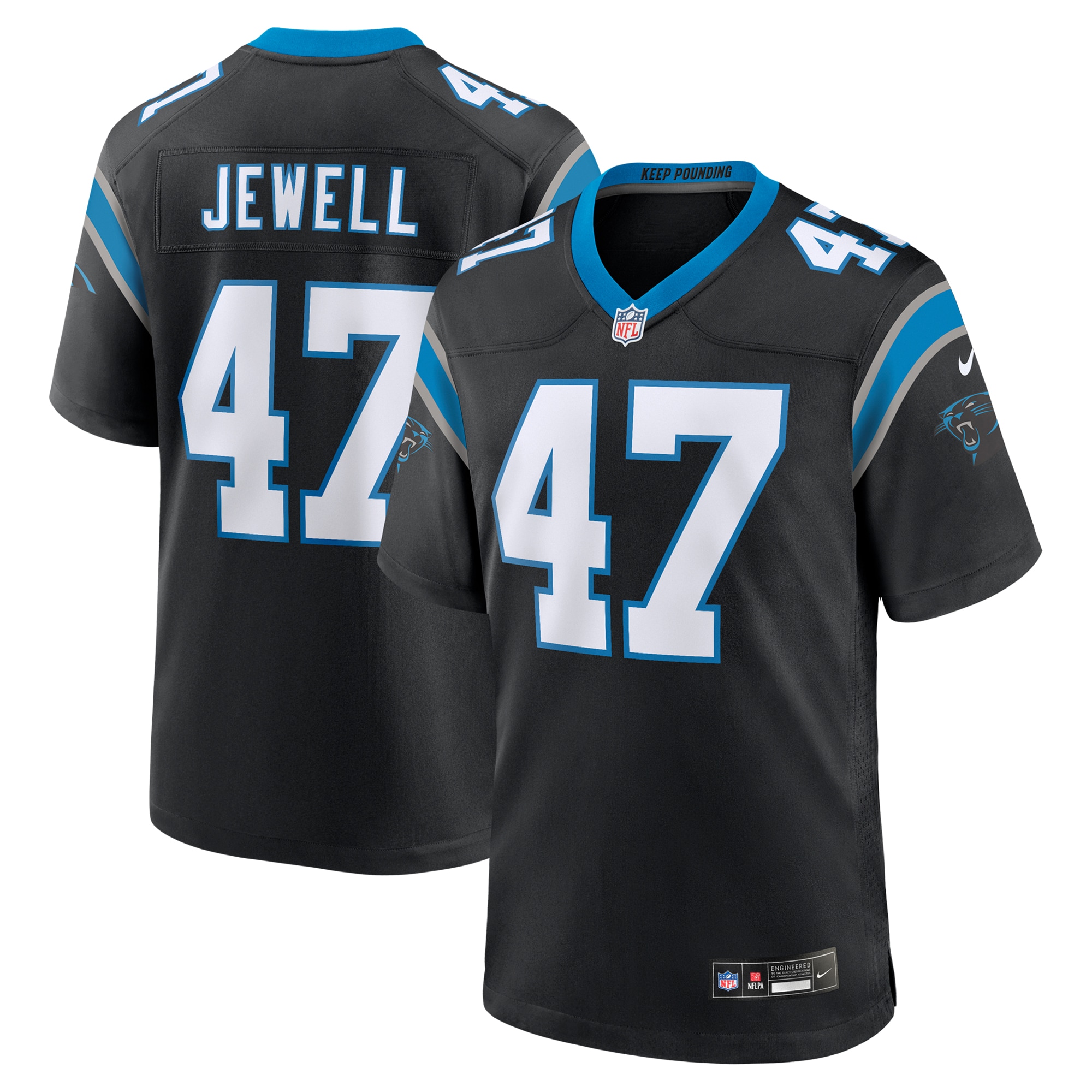 Carolina Panthers Josey Jewell Black Game NFL Jersey Men's
