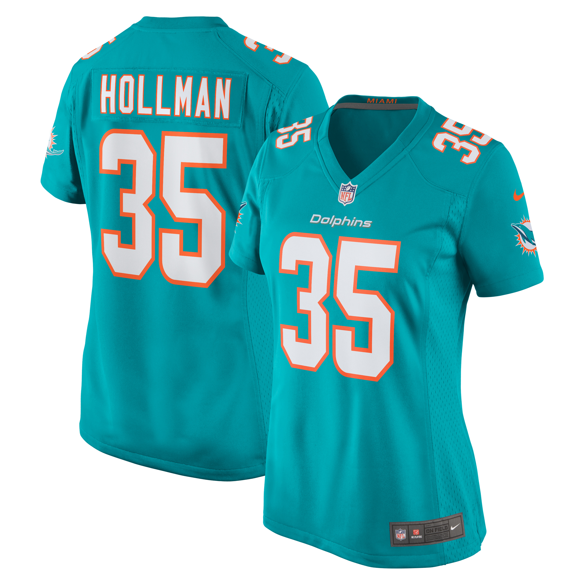 Miami Dolphins Ka'Dar Hollman Aqua Home Game Player NFL Jersey Women's