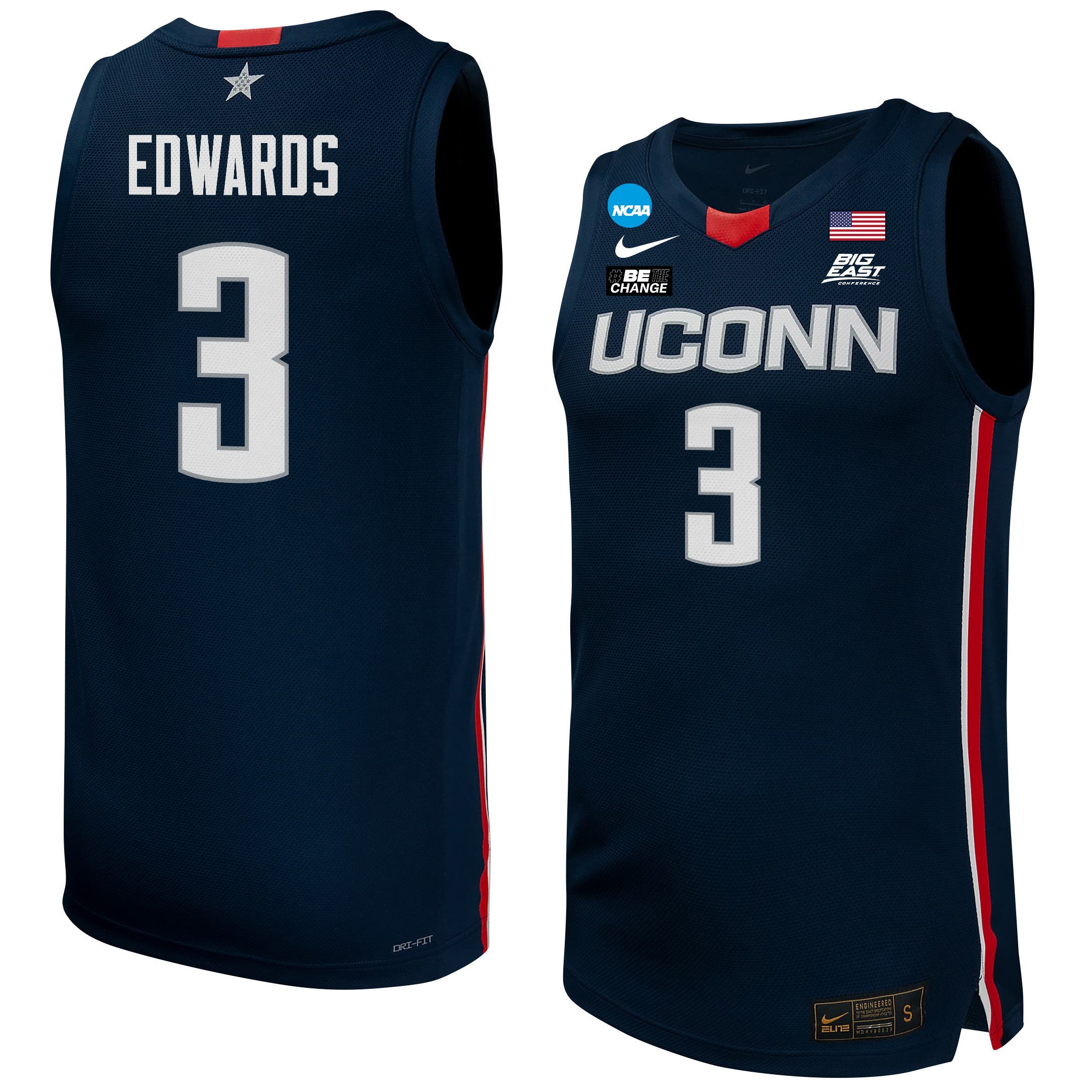 Aaliyah Edwards 3 UConn Huskies 2024 Navy Unisex NCAA Jersey Unisex