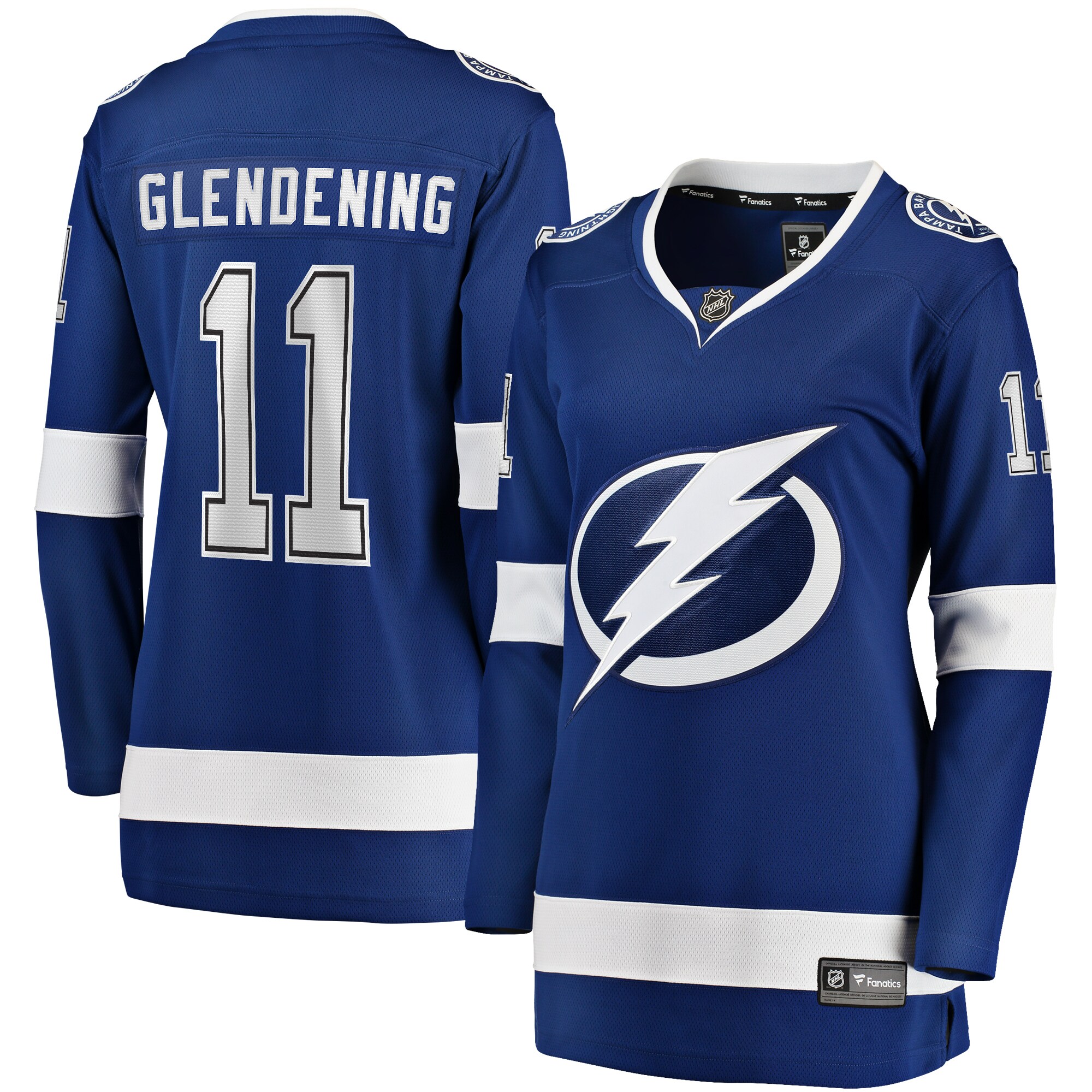 Tampa Bay Lightning Luke Glendening Blue Home Breakaway Player NHL Jersey Women's