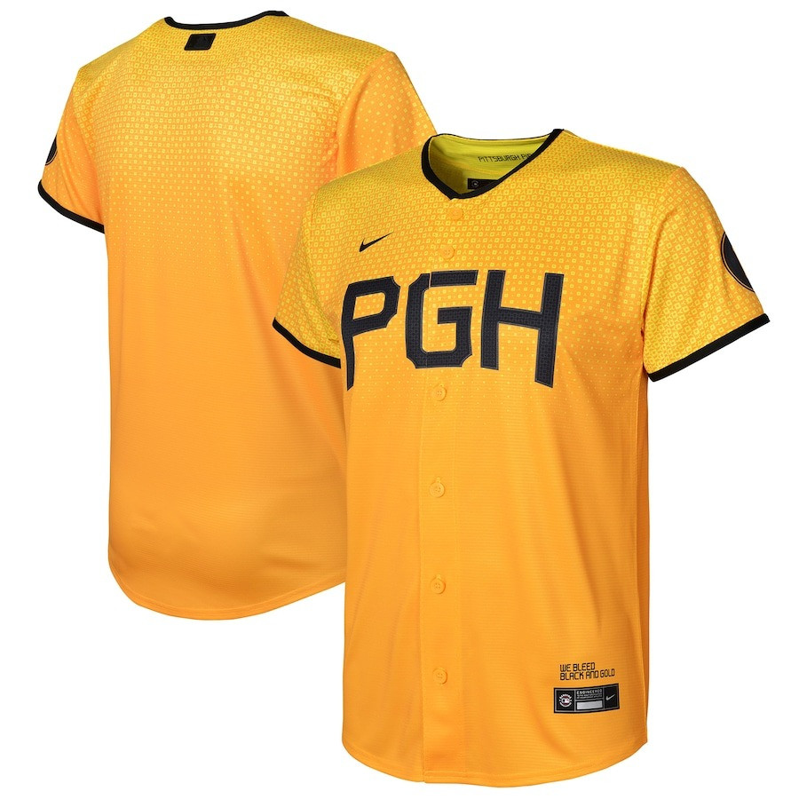 Pittsburgh Pirates 2023 City Connect Gold MLB Jersey Youth