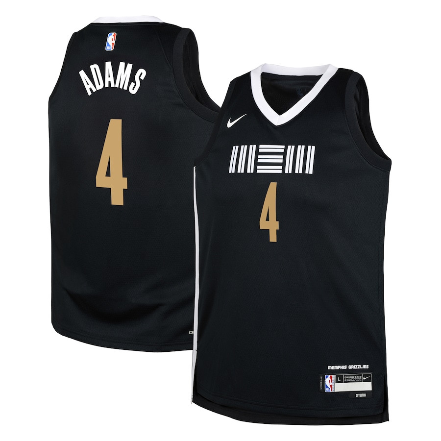 Steven Adams 4 Memphis Grizzlies 2023/24 City Edition Swingma Black NBA Jersey Youth