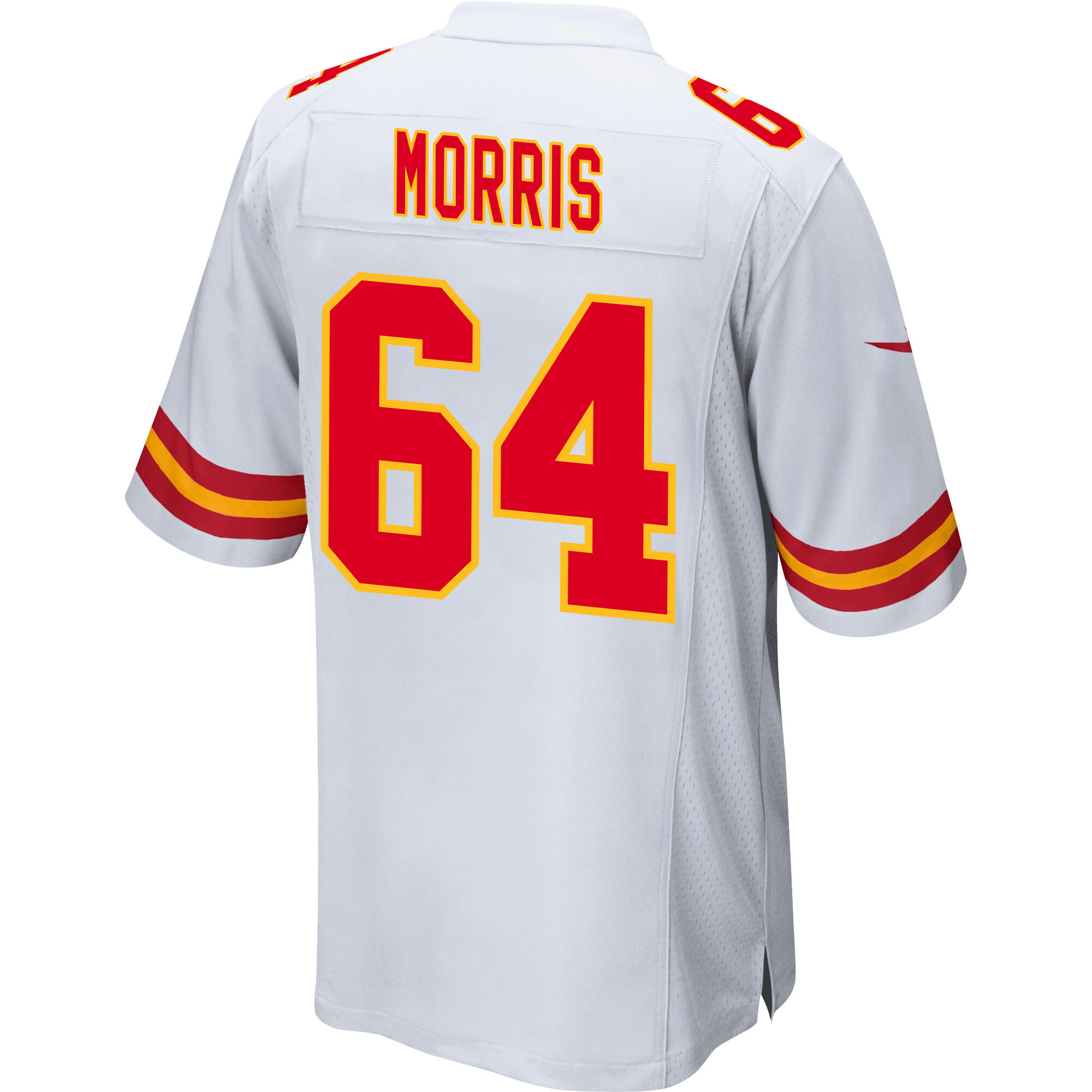Wanya Morris 64 Kansas City Chiefs AFC Champions Patch Game White NFL Jersey Men's