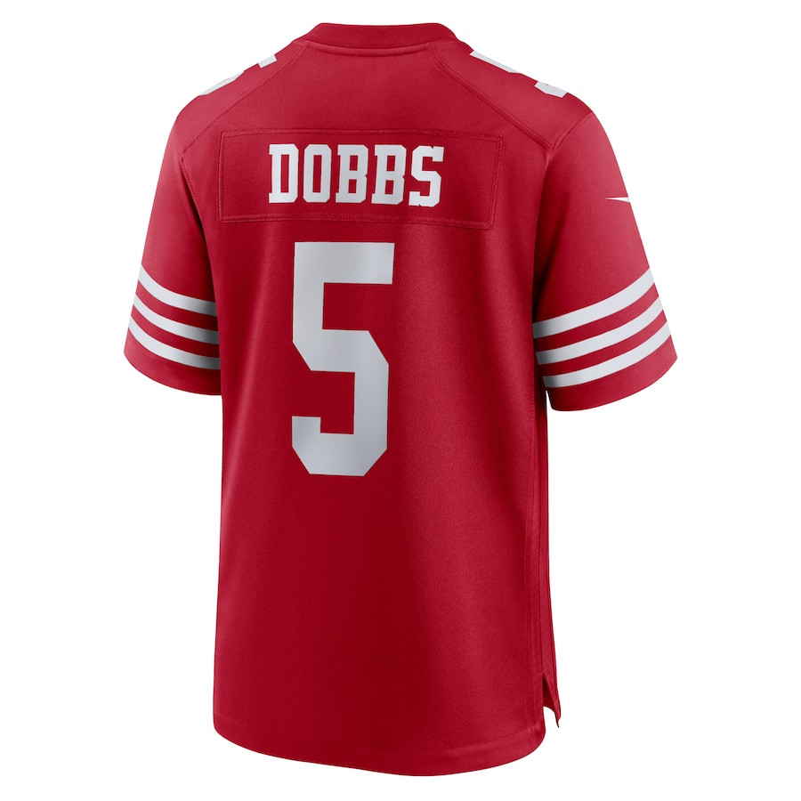 Joshua Dobbs 5 San Francisco 49ers Team Game Scarlet NFL Jersey Men's
