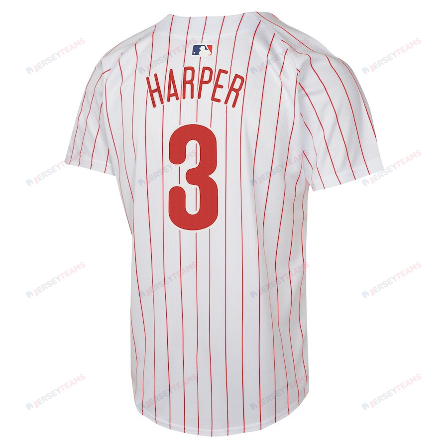 Bryce Harper 3 Philadelphia Phillies Home Game Player White MLB Jersey Youth