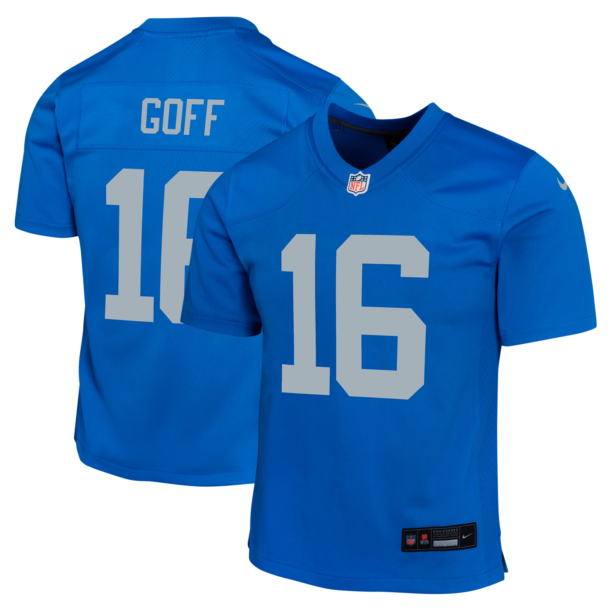 Detroit Lions Jared Goff Blue Alternate Game NFL Jersey Youth